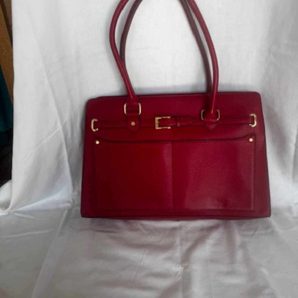 Liz Clairborne  red leather computer bag